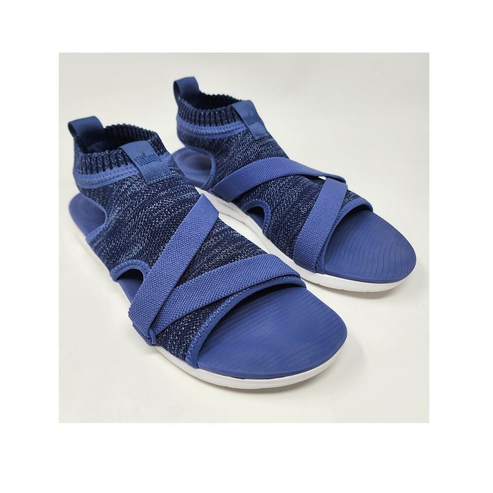 Fitflop Uberknit Sandals Women 9 Blue Back Strap Comfort Shoes Style L29-564